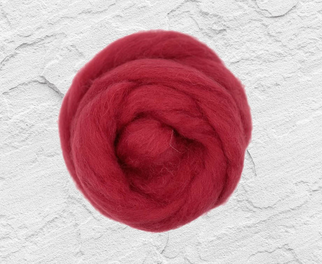 Dyed Shetland Top - Cherry