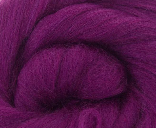Dyed Merino Top - Damson / 18.5mic