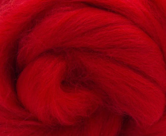 Dyed Merino Top - Scarlet / 18.5mic