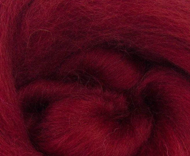 Dyed Corriedale Top - Ruby