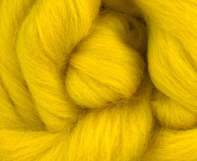 Dyed Merino Top - Buttercup / 23mic