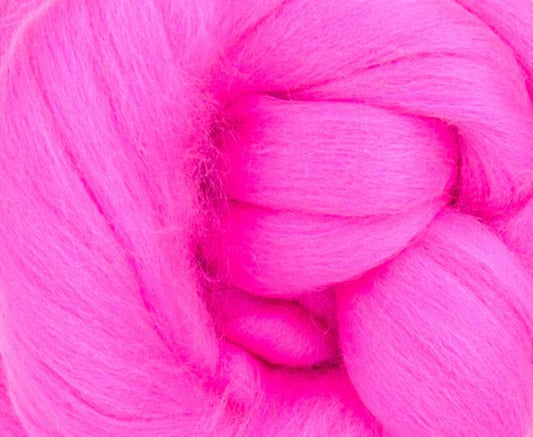 Dyed Merino Top - Flo Pink / 23mic
