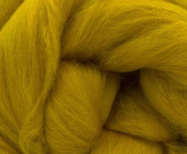 Dyed Merino Top - Mustard / 18.5mic