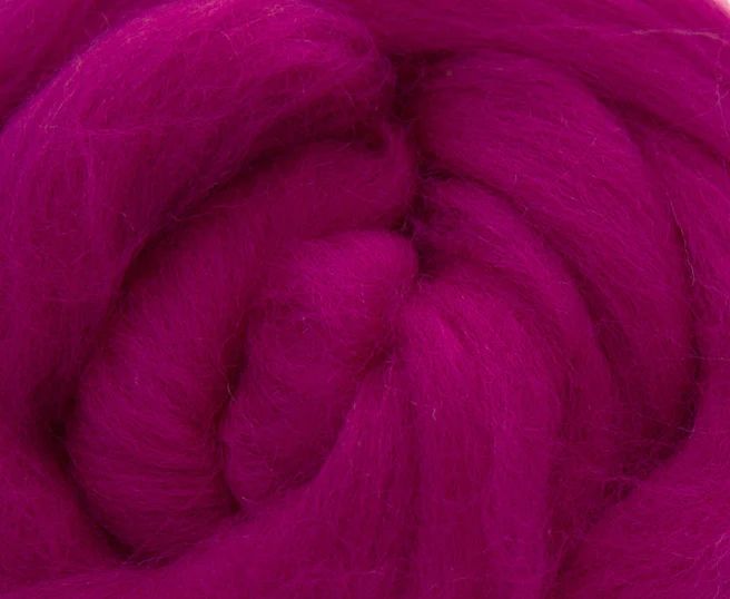 Dyed Merino Top - Raspberry / 18.5mic