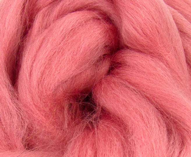 Dyed Corriedale Top - Pink Salmon