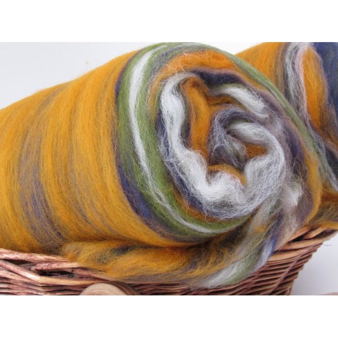 Autumn Leaves Spinning Batt Australian Merino & Falkland Wool