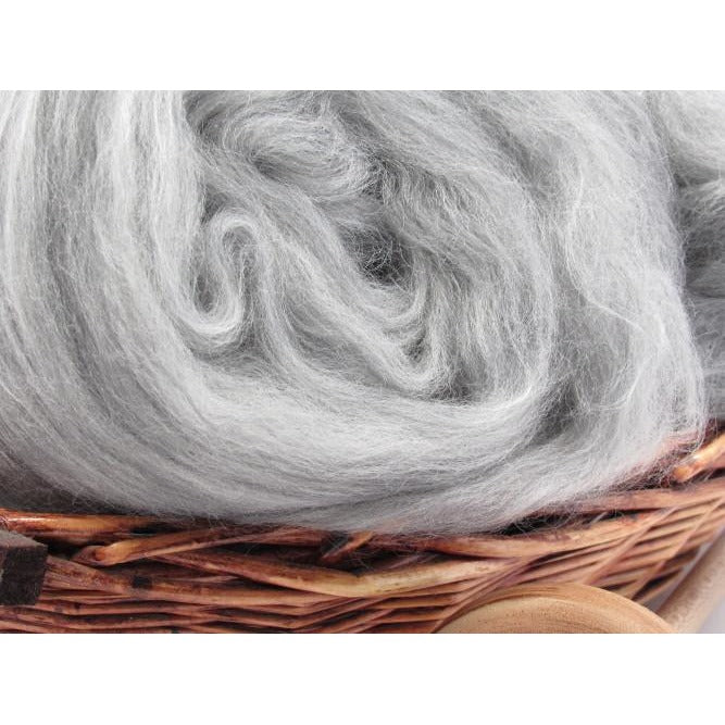 Grey Mist Spinning Batt Australian Merino Bamboo Charcoal Bamboo Undyed Spinning Fiber