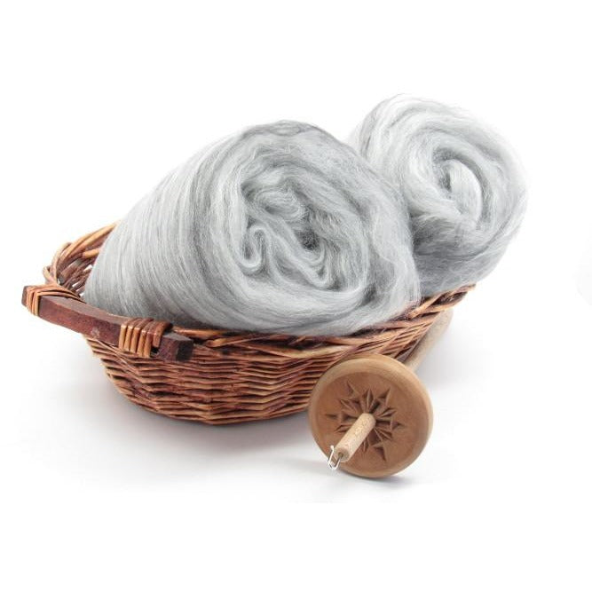 Grey Mist Spinning Batt Australian Merino Bamboo Charcoal Bamboo Undyed Spinning Fiber