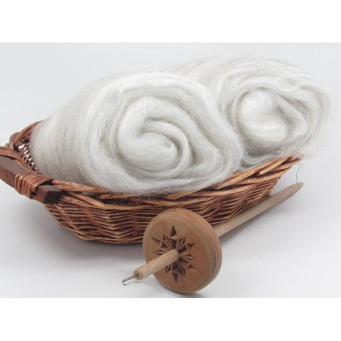 Vanilla Bean Spinning Batt Australian Merino Fine Grey Masham Bamboo Undyed Spinning Fiber