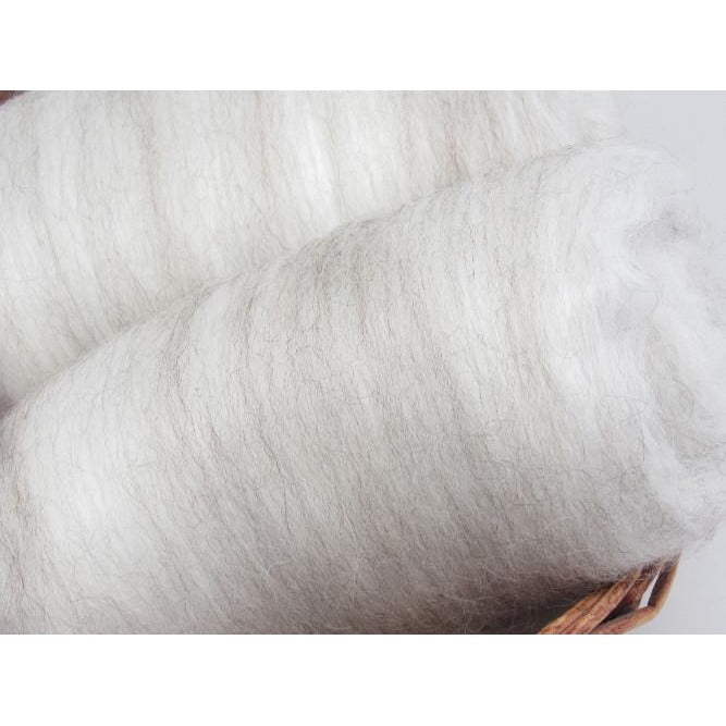 Vanilla Bean Spinning Batt Australian Merino Fine Grey Masham Bamboo Undyed Spinning Fiber