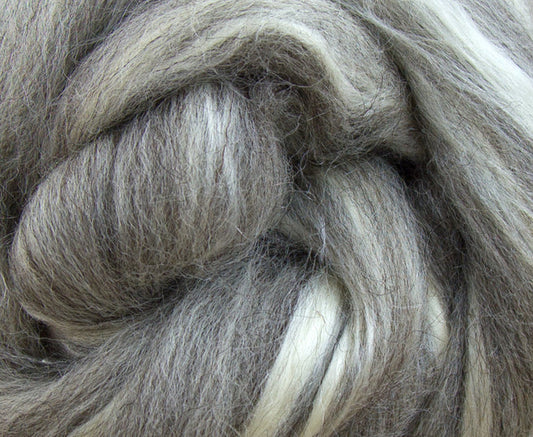 Grey Shetland & Extra Bleached Tussah Silk Top